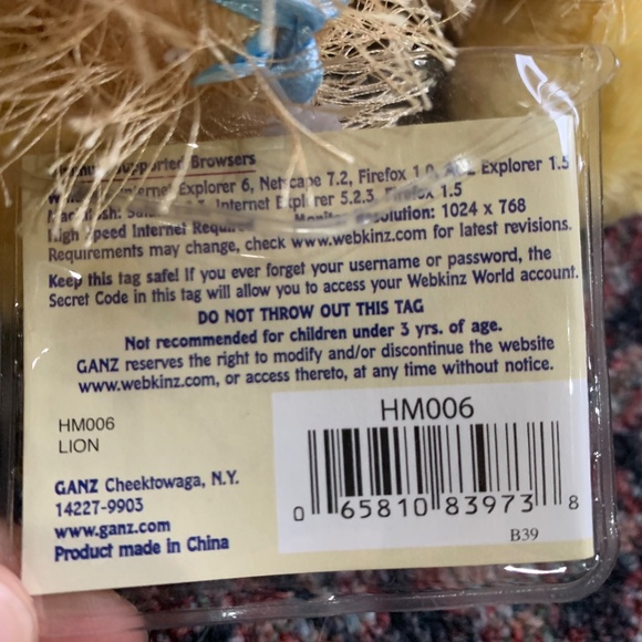 Webkinz Lion New with Unused Code - Picture 2 of 2